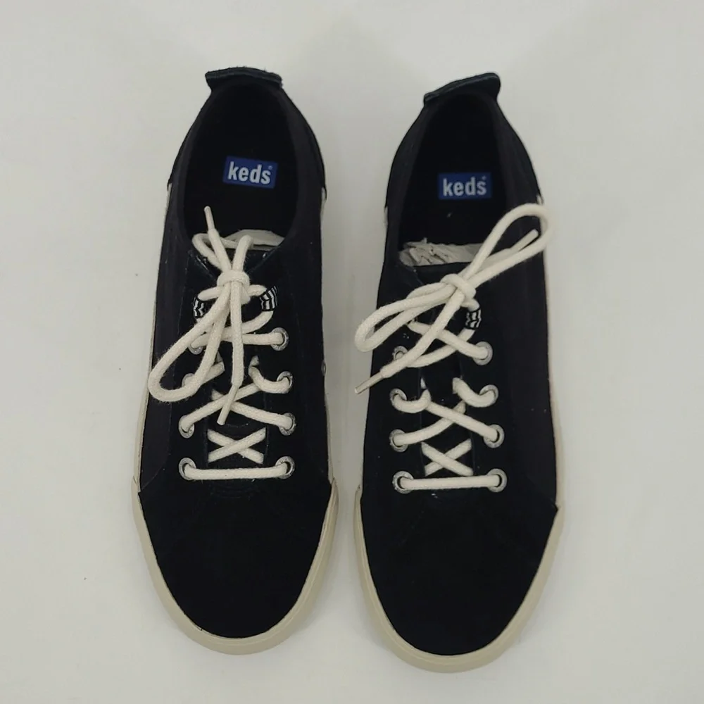 NWOT Black Suede/Canvas Combo Keds Sneakers‎ Women's Size 7.5